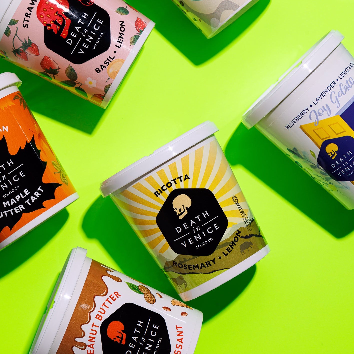 Death in Venice Gelato pint assortment — wholesale gelato supplier for Toronto & the GTA